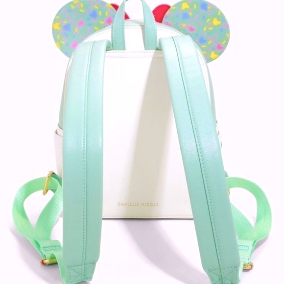 NWT! 🌺RARE HTF EXCLUSIVE🌺 Danielle Nicole Minnie Mouse Ice Cream Backpack 🎀🍦 - Picture 3 of 5